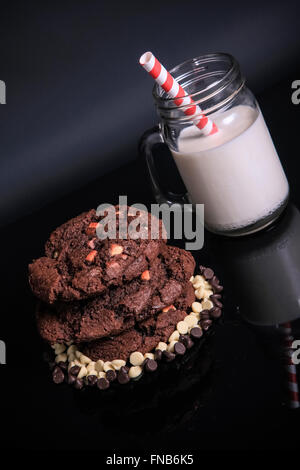 Double chocolate chip cookies Stock Photo