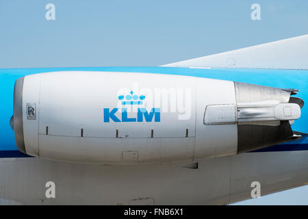 Rolls Royce RB-183 engine on a KLM Fokker 100 Stock Photo