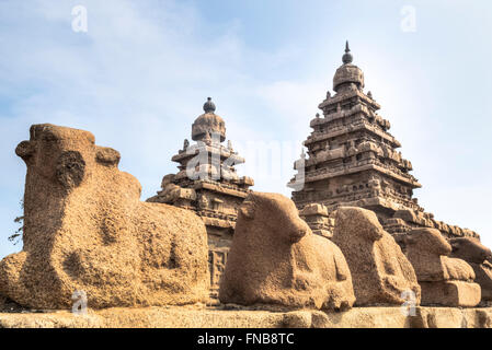 Shore Temple, Mahabalipuram, Tamil Nadu, India Stock Photo