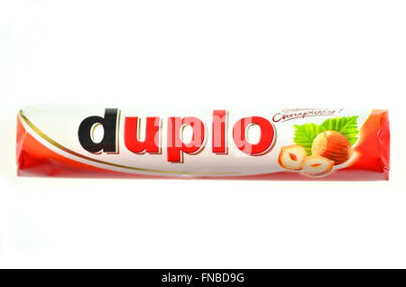 Duplo chocolate bar isolated on white background Stock Photo