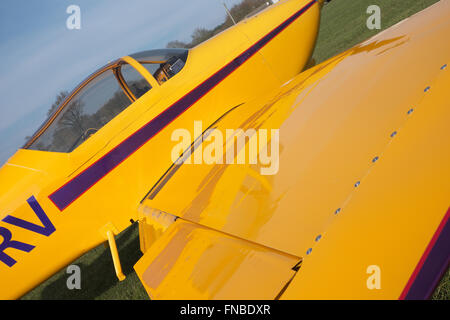 Vans RV-6A homebuilt kit two seat light aircraft painted yellow in UK Stock Photo