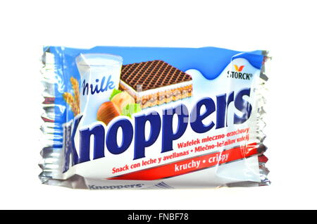 Knoppers wafer isolated on white background. Stock Photo