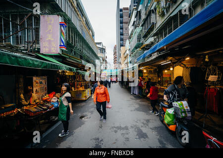 Street market in the Zhongzheng District, Taipei, Taiwan. Stock Photo