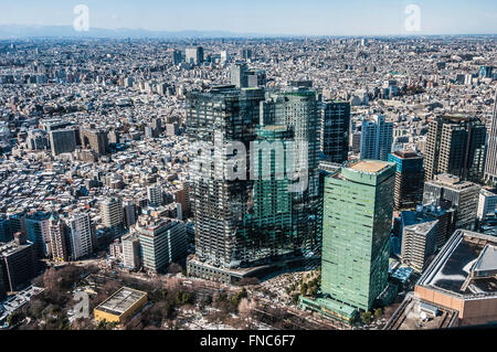 Tokyo from the observation deck at the Tokyo Metropolitan Government Office, 45th floor, Shinjuku-ku, Tokyo, Japan Stock Photo