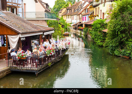 Restaurants petite venice,Colmar Alsace France Stock Photo