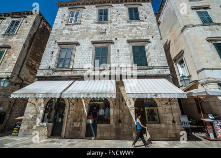 Gant shop on Stradun (or Placa) - limestone-paved pedestrian street in Old Town of Dubrovnik, Croatia Stock Photo