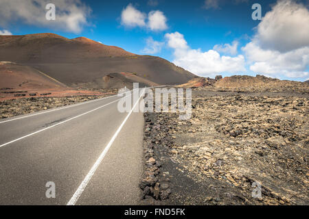 Timanfaya National Park in Lanzarote , Canary Island , Spain Stock Photo