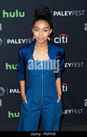 Yara Shahidi bei der Präsentation der TV-Serie 'Black-ish' auf dem 33. Paleyfest 2016 im Dolby Theatre, Hollywood. Los Angeles, 13.03.2016 Stock Photo