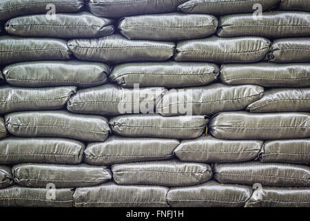 Pattern of sand bags, Use for as background Stock Photo