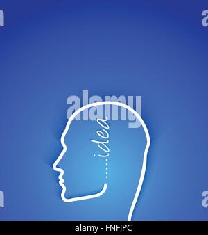 paper human face think to IDEA Stock Vector