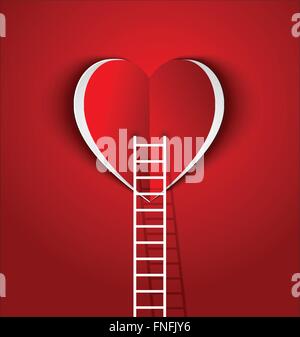 ladder to your heart-concept  symbol Love and relationship Stock Vector