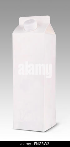 milk packaging mockup on grey background Stock Photo