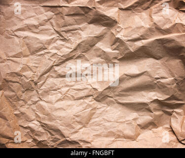 Kraft crumpled paper texture photo Stock Photo