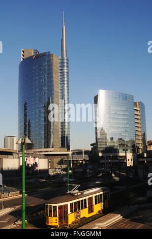 Europe , italy , Lombardy , Milan , Porta Nuova district  , Unicredit Tower , Contemporary Architecture Stock Photo