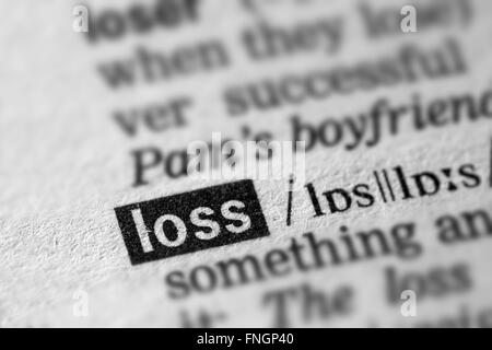Loss Definition Word Text in Dictionary Page Stock Photo