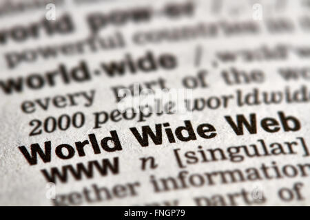 World Wide Web Word Definition Text in Dictionary Page Stock Photo