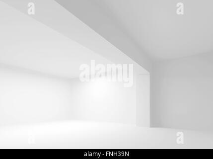 Abstract architecture background. Empty white room interior. 3d illustration Stock Photo