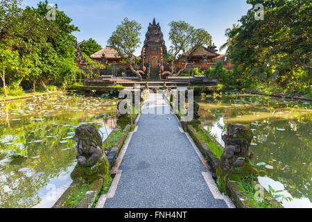 Pura Saraswati Temple with beatiful lotus pond, Ubud, Bali, Indonesia Stock Photo