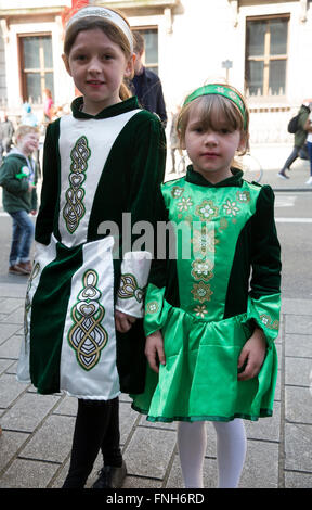 irish traditional dressed st clothing alamy attend costume young patrick parade london