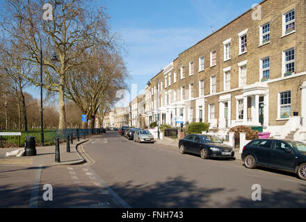 Victorian housing on Cadogan Terrace E9, overlooking Victoria Park in Tower Hamlets, East London Stock Photo