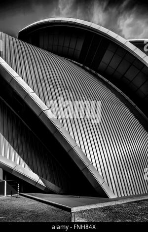 The Clyde Auditorium, familiarly known as 'The Armadillo', is a concert venue and auditorium in Glasgow, Scotland. Stock Photo