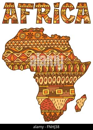 Africa abstract map over white background. Stock Vector