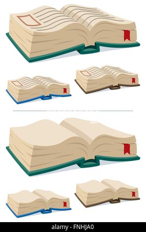 Old book in 6 versions. Stock Vector