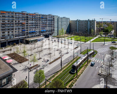 Overview of  Place de Boston square in Esplanade district, Strasbourg, Alsace, France, Europe Stock Photo