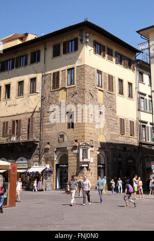 Tourists visiting the sights on the Piazza San Giovanni and del Duomo in Florence, Italy Stock Photo
