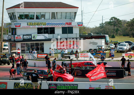 Drag car racing at Bradenton Motorsports Park, Florida, USA Stock Photo