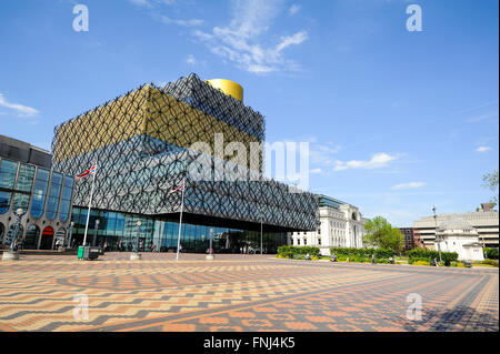 Library of Birmingham on clear blue sky Summer's day, UK Stock Photo