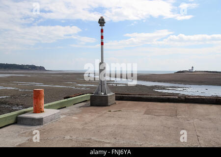 A view of Parrsboro Harbour entrance from the town pier at low tide Stock Photo