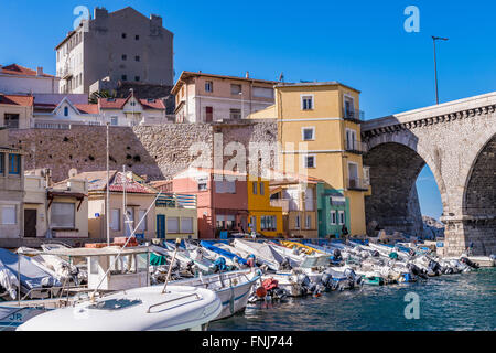 Marseille VALLON DES AUFFES, Bouches du Rhone 13 PACA France Europe // The district of vallon des auffes in Marseille Bouches du Stock Photo