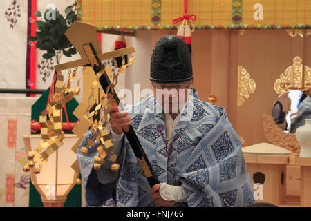 Japan; Kyoto; Agon Shu, Hoshi Matsuri, festival, shinto priest, blessing, Stock Photo
