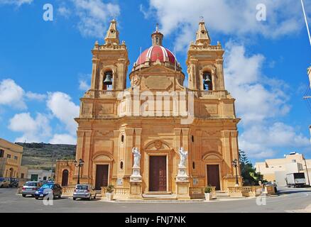 Church in Ghasri village on Gozo island, Malta. Stock Photo