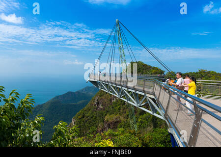 People On Hanging Sky Bridge, Langkawi Stock Photo