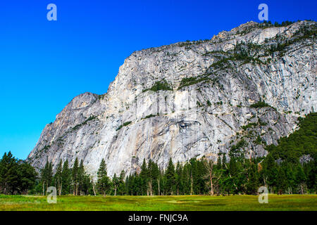 Yosemite Valley is a glacial valley in Yosemite NP in the western Sierra Nevada mountains of California. The valley is about 13 Stock Photo