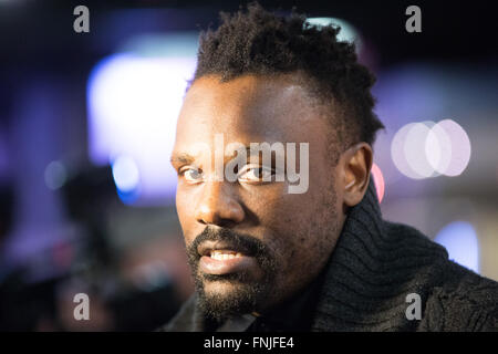 Hamburg, Germany. 15th Mar, 2016. British heavyweight boxer Dereck ...