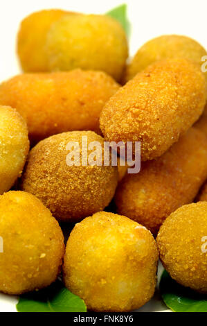 Closeup italian suppli on white background Stock Photo