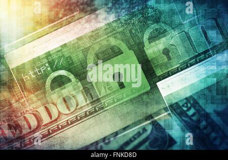 Cyber Attacks Concept Illustration. Online Financial Security. Stock Photo