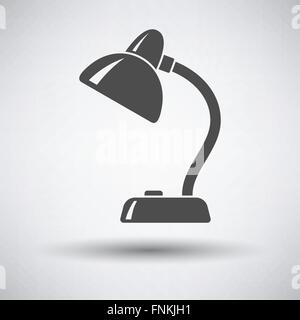 Lamp icon on gray background with round shadow. Vector illustration. Stock Vector