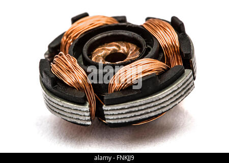 Stator of electric engine, isolated on white background Stock Photo