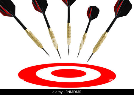 Flying arrows to a target suggesting achievement concept Stock Photo