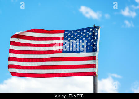 American flag waving in the breeze in Buffalo, Wyoming Stock Photo