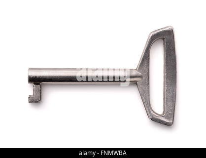 Old barrel key isolated on white Stock Photo