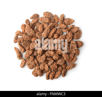 Top view of chufa heap isolated on white Stock Photo