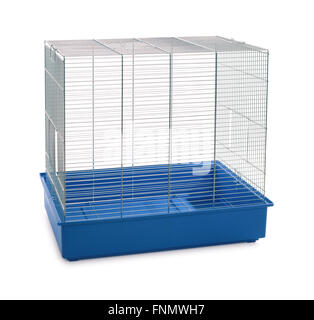 Empty animal cage isolated on white Stock Photo