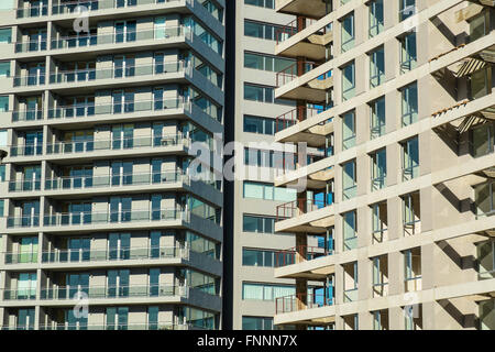 Full frame take of balconies on a high rise building Stock Photo - Alamy