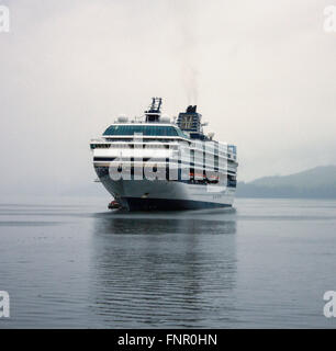 Cruise ship at Hoonah, Alaska, USA Stock Photo