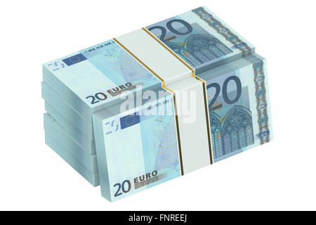 packs of euro isolated on white background Stock Photo - Alamy